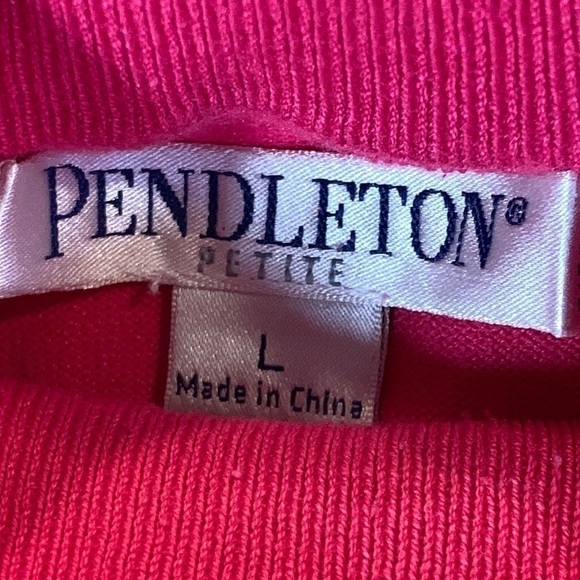 Pendleton Silk Blend, Ribbed Mock Turtleneck Pink Petite Large - Picture 3 of 7